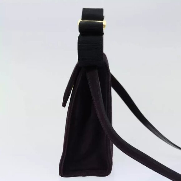 Salvatore Ferragamo Hand Bag Suede 2way Purple Auth 66859 - Picture 5 of 14